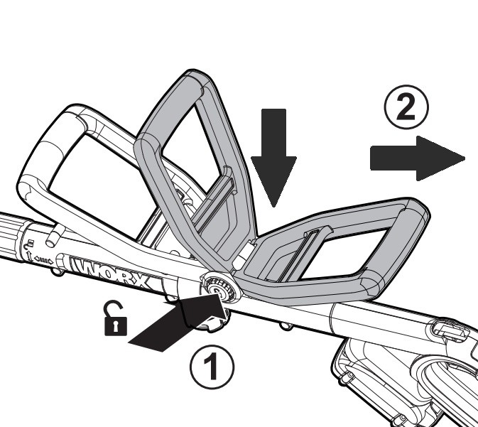 Cannot remove auxiliary handle WG170 20V POWER SHARE GT