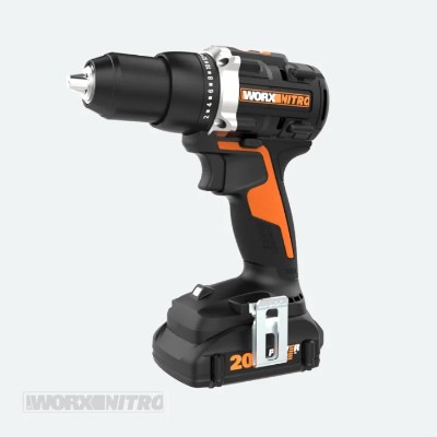 (WX102L) NITRO 20V POWER SHARE 1/2" CORDLESS DRILL/DRIVER WITH BRUSHLESS MOTOR