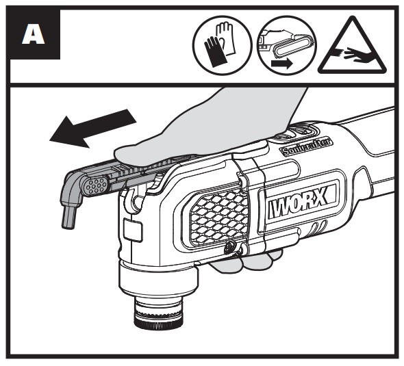 Cannot change the blade WX696L 20V POWER SHARE SONICRAFTER