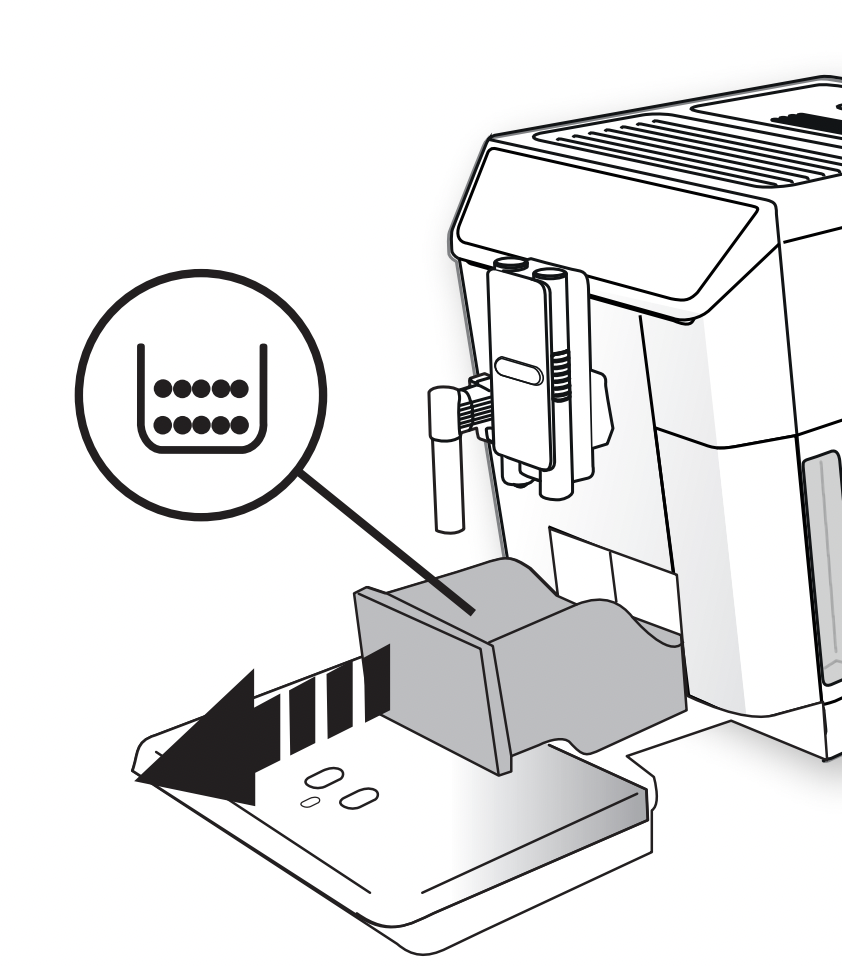 Message EMPTY GROUNDS CONTAINER PrimaDonna Elite De Longhi